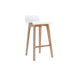 Miliboo chaise de bar scandinave bois et blanc h66 cm baltik