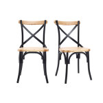Miliboo chaises bistrot bois clair massif et mtal noir (lot de 2) jake