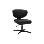 Miliboo chaise de bureau noire et bois fonc noyer hanz