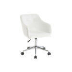 Miliboo chaise de bureau  roulettes design blanc et acier chrom baltik