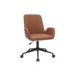 Miliboo chaise de bureau  roulettes marron et mtal noir alban
