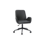 Miliboo chaise de bureau � roulettes noire alban
