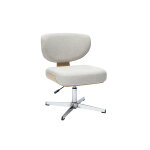 Miliboo chaise de bureau en tissu effet velours textur beige et bois clair chne hanz