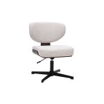 Miliboo chaise de bureau en tissu effet velours textur� beige et bois fonc� noyer hanz