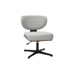 Miliboo chaise de bureau en tissu effet velours textur gris et bois fonc noyer hanz