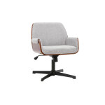 Miliboo chaise de bureau en tissu effet velours textur� gris et bois fonc� noyer rikki