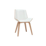 Miliboo chaise design blanc et bois clair melkior