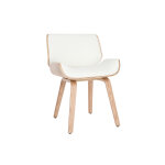 Miliboo chaise design blanc et bois clair rubbens