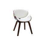 Miliboo chaise design blanche et bois fonc� noyer walnut
