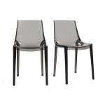 Miliboo chaises design empilables gris transparent int�rieur - ext�rieur (lot de 2) yzel