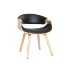 Miliboo chaise design noir et bois clair aramis