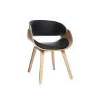 Miliboo chaise design noir et bois clair bent
