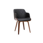 Miliboo chaise design noir et bois fonc� lucien