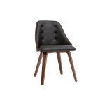 Miliboo chaise design noir et bois fonc� noyer fluffy