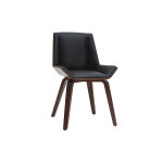 Miliboo chaise design noir et bois fonc� noyer melkior