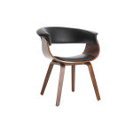 Miliboo chaise design noir et bois fonc� noyer oktav