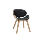Miliboo chaise design noire et bois clair walnut