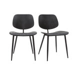 Miliboo chaises design noire en bois noir et m�tal (lot de 2) tobias