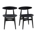 Miliboo chaises design noires (lot de 2) walford