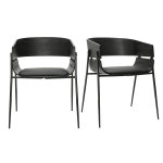 Miliboo chaises design noires (lot de 2) wess