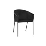 Miliboo chaise design noire en tissu velours et m�tal briane