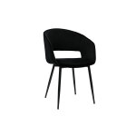 Miliboo chaise design noire en tissu velours et m�tal prisma