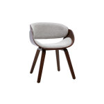 Miliboo chaise design en tissu effet velours textur� gris et bois fonc� bent