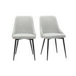 Miliboo chaises design en tissu effet velours textur� gris clair et m�tal noir (lot de 2) cult
