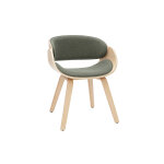 Miliboo chaise design en tissu vert kaki et bois clair bent
