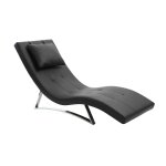 Miliboo chaise longue design noir et acier chrom� barty