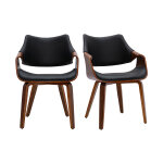 Miliboo chaises noires et bois fonc� noyer (lot de 2) sevan