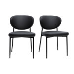 Miliboo chaises noires et m�tal (lot de 2) breka