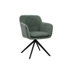 Miliboo chaise pivotante 360� en tissu chenille vert kaki et m�tal noir amika