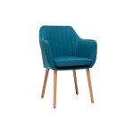 Miliboo chaise scandinave en tissu bleu canard et bois clair aleyna