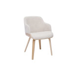 Miliboo chaise en tissu chenille beige et bois clair earl