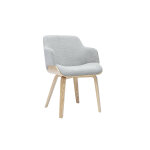 Miliboo chaise en tissu chenille gris et bois clair earl