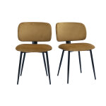 Miliboo chaises en tissu velours bronze et mtal noir (lot de 2) atrium