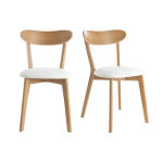 Miliboo chaises vintage en bois clair ch�ne et blanc (lot de 2) dove