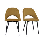 Miliboo chaises vintage en tissu velours bronze et m�tal noir (lot de 2) cosette