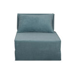 Miliboo chauffeuse 1 place convertible en tissu effet velours bleu victor