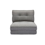 Miliboo chauffeuse 1 place convertible en tissu gris chiné sally Miliboo chauffeuse 1 place convertible en tissu gris chiné sally