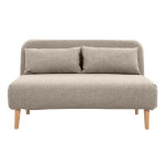 Miliboo chauffeuse 2 places convertible en tissu taupe et bois clair amiko