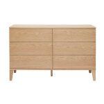 Miliboo commode en bois clair chne 6 tiroirs l120 cm freddy