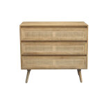 Miliboo commode en bois manguier massif et cannage rotin 3 tiroirs l90 cm acange