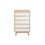 Miliboo commode chiffonnier - semainier scandinave 5 tiroirs l60 cm helia