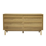 Miliboo commode finition bois ch�ne 6 tiroirs l140 cm yseult