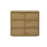 Miliboo commode finition bois clair ch�ne 3 tiroirs l90 cm lothaire