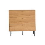 Miliboo commode finition bois clair ch�ne et pieds m�tal noir 3 tiroirs l100 cm pernelle