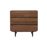 Miliboo commode finition bois fonc� noyer 3 tiroirs l80 cm sanaa