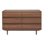 Miliboo commode finition bois fonc noyer 6 tiroirs l120 cm sanaa